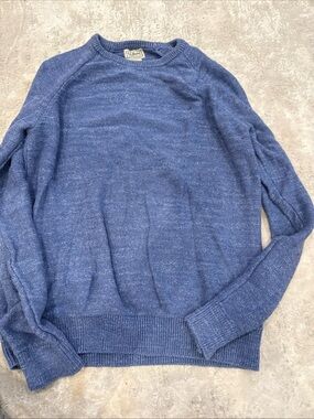 L.L. Bean Men's Heathered Navy Crewneck Sweater